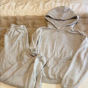 SKIMS Gray Track Pants & Hoodie Set